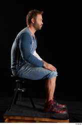 Man White Muscular Male Studio Poses